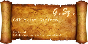 Göckler Szofron névjegykártya